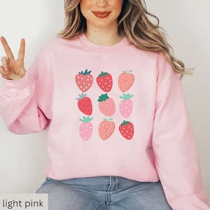 Strawberry Sweater, Strawberry sweatshirt, Retro Cartoon Hoodie, Y2K Shirt, Aesthetic Shirt, preppy styles, plants, oversized retro crewneck