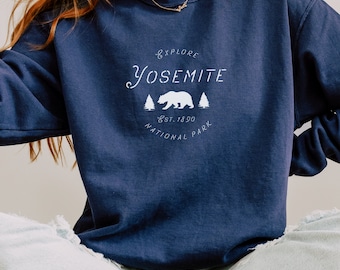 Comfort Colors Yosemite Crewneck: Vintage National Park Sweatshirt
