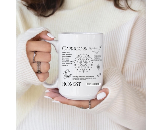 Capricorn Zodiac Sign Mug 15oz | Astrology Birthday Coffee Mug | personalized mug