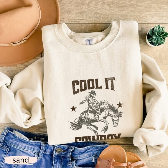 Cowboy western Crewneck Sweatshirt womens western cowboy shirt horse gift rodeo Sweatshirt Western Crewneck country concert shirt