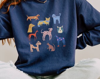 Dog drawing sweatshirt, Comfort Colors crewneck, dog breed Shirt, Dog Mom Shirts, Womens Sweatshirts, Dog Mom Gift, gift for dog lover