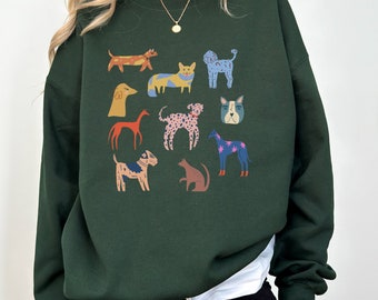 Hunderasse Sweatshirt mit Rundhalsausschnitt: Hundeliebhaber Geschenk