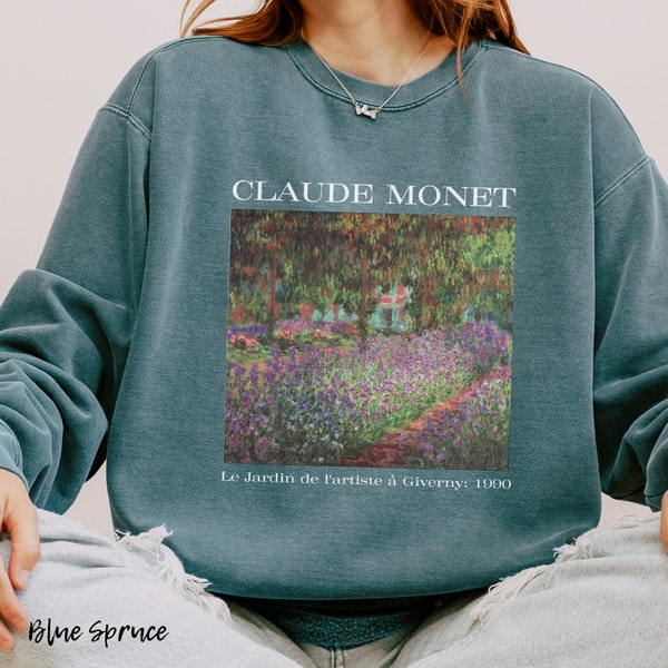 Monet The Artist's Garden in Giverny Sweatshirt for women, Comfort Colors Sweatshirt, Art Lover shirt, gift for art teacher, trendy crewneck