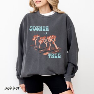 Sudadera con cuello redondo y diseño minimalista de parque nacional de Joshua Tree, estilo vintage de Comfort Colors, para senderismo de mujer, regalo para excursionistas, camiseta para acampar