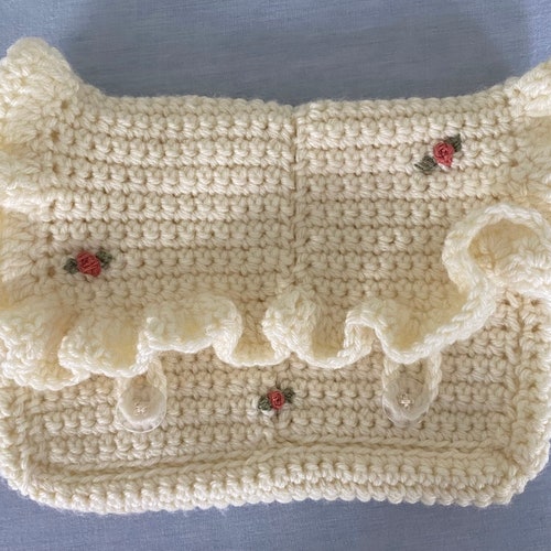 Crochet Granny Square Full Book Cover With Button Etsy