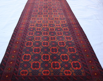 Alfombra de pasillo de 7 pies - Alfombra de lana afgana hecha a mano de 2'10x6'7 - Alfombra vintage baluch - Alfombra oriental antigua tribal turcomana - Alfombra de pasillo, alfombra de cocina
