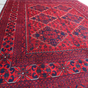Tappeto afgano Bukhara, 6,6 x 5,1 piedi, tappeto afghano in lana fatto a mano, tappeto Bokhara, tappeto orientale turkmeno, tappeto da soggiorno, tappeto da camera da letto, tappeto afgano 5x7