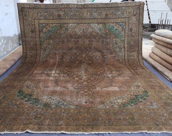 "Teppich ""Terrakotta Antik Teppich, Afghan Medaillon Kaukasier Teppich, Turkmenischer Teppich Heriz, Schlafzimmer 10x13"