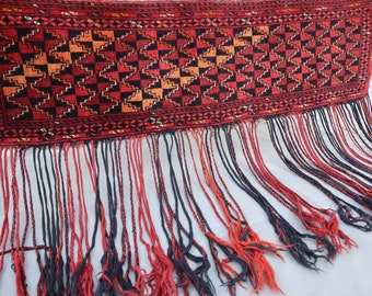 Buchara muurhangend tapijt, 4 x 3 ft vintage Turkmeens tapijt, Afghaans handgemaakt wollen tapijt, antiek tribal wanddecor, boho woondecoratietapijt