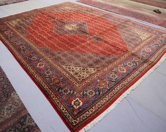 1940er Antik 10x33 Terrakotta Rost Rot Geometrische Kaukasier Teppich Afghanischer Tribal Teppich, Wollteppich, Wohnzimmer Teppich 230x360