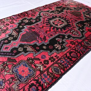 Collectors Piece 3x5 One of a kind Geometric Antique Rug, Afghan Handmade Wool Tribal Baluchi Soft Pile Red Rug, Bedroom Rug, Oriental Rug
