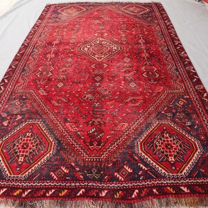 1960s Antique Rug 5x9 ft Handmade Wool Rug, Turkmen Caucasian design Tribal Rug, Afghan Vintage Distressed Faded Rug, One of a Kind Red Rug