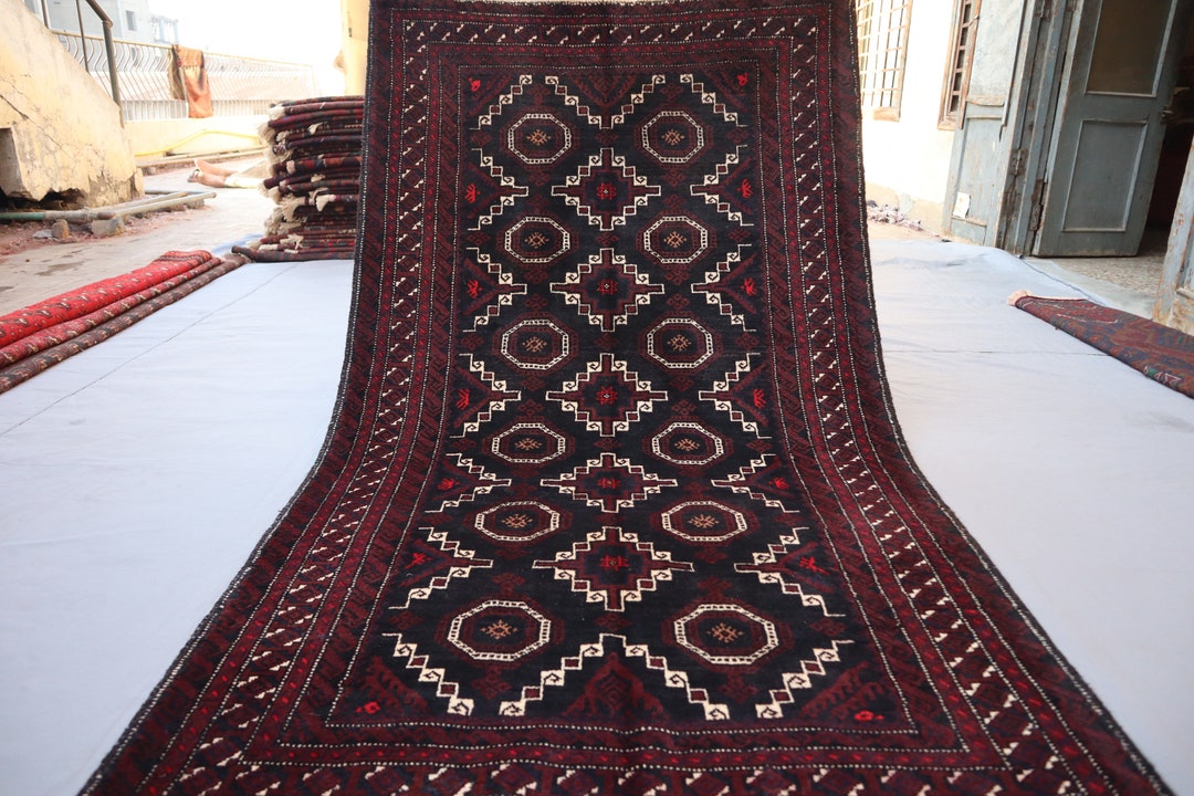 Tarki Rug 3'7x6'5 Ft Turkmen Tribal Sarouki Design Bukhara Rug, Afghan Handmade ...