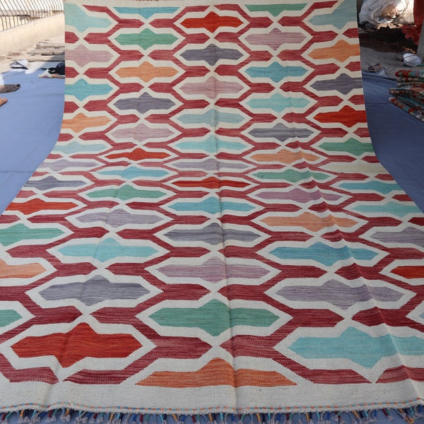 7x10 Kilim Area Rug Gabbeh design Afghan Handmade Wool Flatweave Rug, Natural Vegetable dyes Rug, Oriental Rug, Bedroom Rug, Living Room Rug