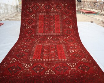 トルクメンアンティークラグ、5 x 8フィートのアフガンハンドノット