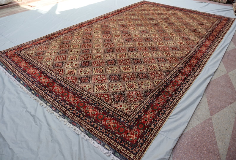 10x17 Large Area Rug 9'9x16'7 Ft Geometric Afghan Handmade Rug, High ...