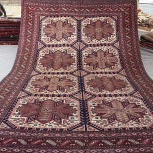 Collectors piece 6x9 ft Antique One of a kind Rug Geometric design Afghan Handmade Vintage Rug, Soft Pile Wool Oriental Rug, Living Room Rug