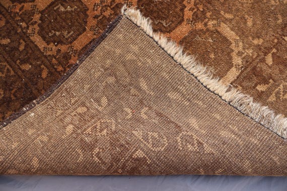 1920年代アンティークラグ 2'5 x 9フィート テラコッタ色褪せラグ