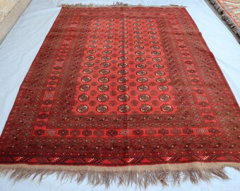 ビンテージラグ　伝統的　ウールラグ　アフガニスタン 大型ヴィンテージラグ、8.9 x 6.9 フィート、ヴィンテージ