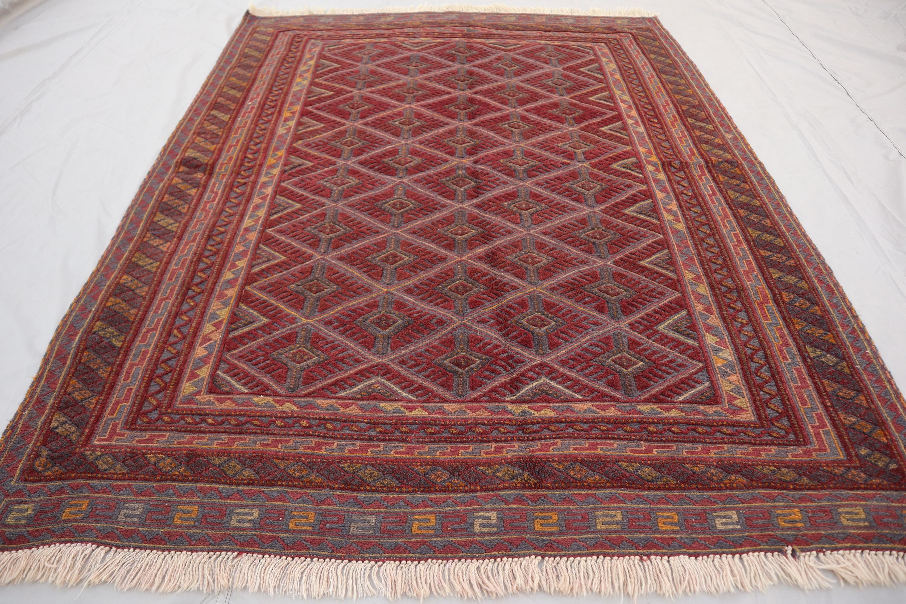 5'1x6'5 フィートのヴィンテージ トライバル ラグ - マシュワニ