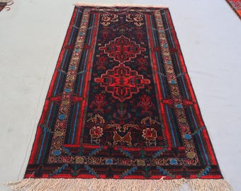 コレクターズピース 3'10x6'6 フィートのアフガニスタン製ヴィンテージ