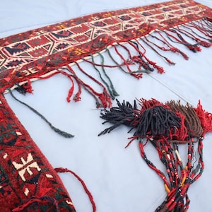 Antique Bukhara Wall Hanging Rug, 5&#39;5x4&#39;3 ft Vintage Turkmen Rug, Afghan Handmade Wool Rug, Tribal Wall Decor Rug Bohemian Home Décor Carpet