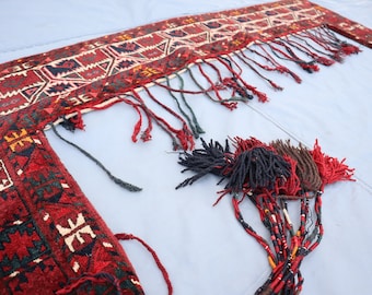 Antiek Buchara muurhangend vloerkleed, 5'5 x 4'3 ft vintage Turkmeens tapijt, Afghaans handgemaakt wollen vloerkleed, tribal wanddecor vloerkleed boho interieurtapijt