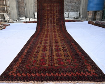 4x12 ft Runner Rug, Afghan Vintage Baluchi Rug, Handmade Wool Rug, 1950s Antique Rug, Oriental Tribal Carpet, Kitchen Runner, Hallway Runner