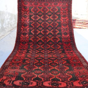 Faded Antique rug, 4x7 ft One of a Kind Vintage Rug, Afghan Handmade Wool Area Rug, Tribal Baluchi Rug, Oriental Turkmen Rug, Bedroom Carpet