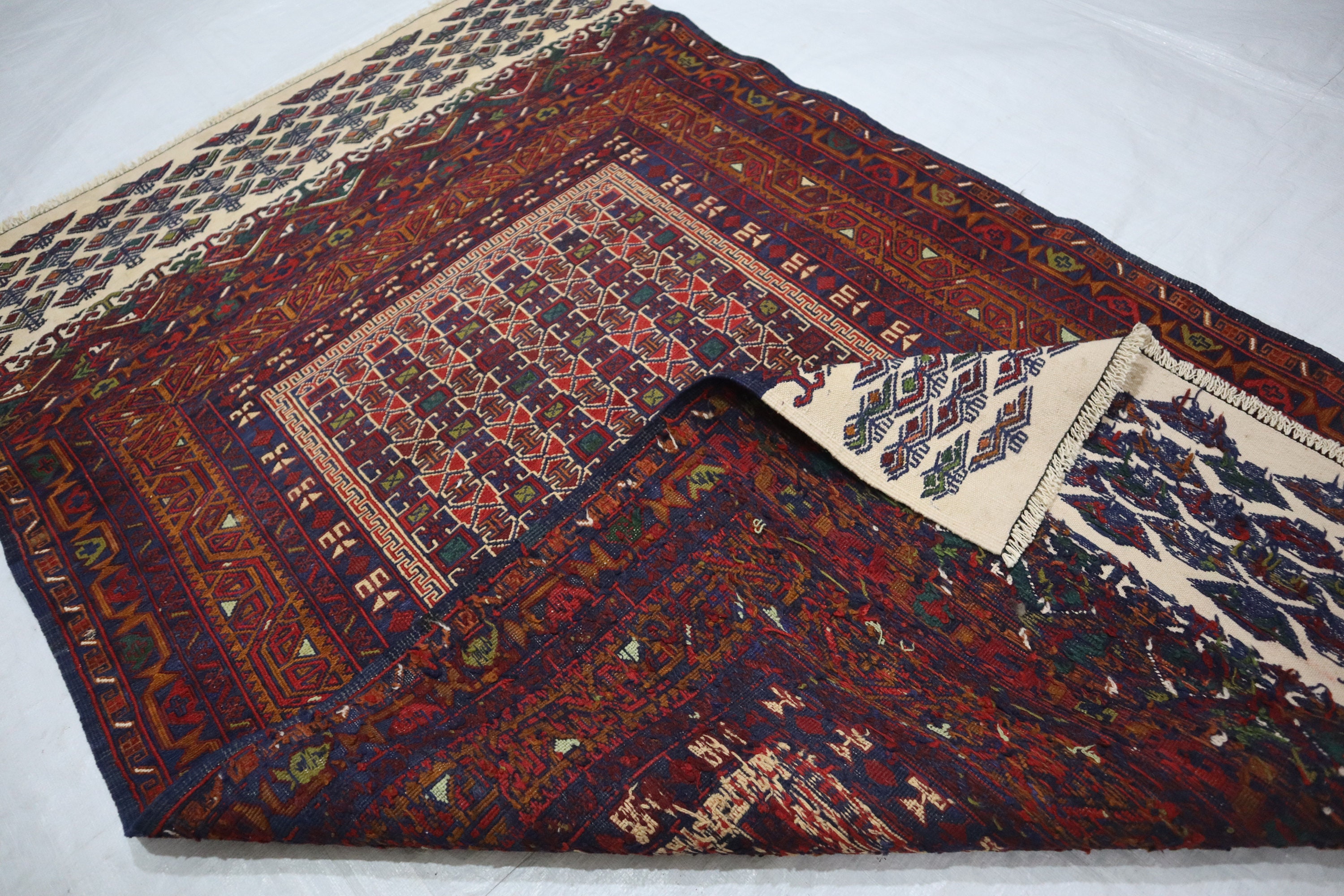 ビンテージ　アフガンラグ キリム　アンティーク 敷物　インテリア ビンテージ アフガンラグ キリム アンティーク 敷物 インテリア