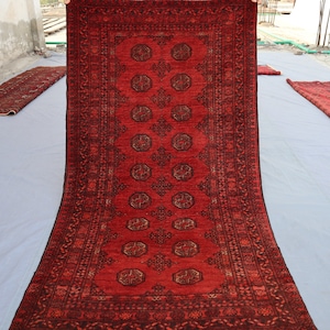 3&#39;5x6&#39;4 Antique Turkmen Rug, Afghan Hand Knotted Wool Rug, Turkoman Handmade Area Rug, Tekke Bukhara Rug, Vintage Oriental Rug, Bedroom Rug