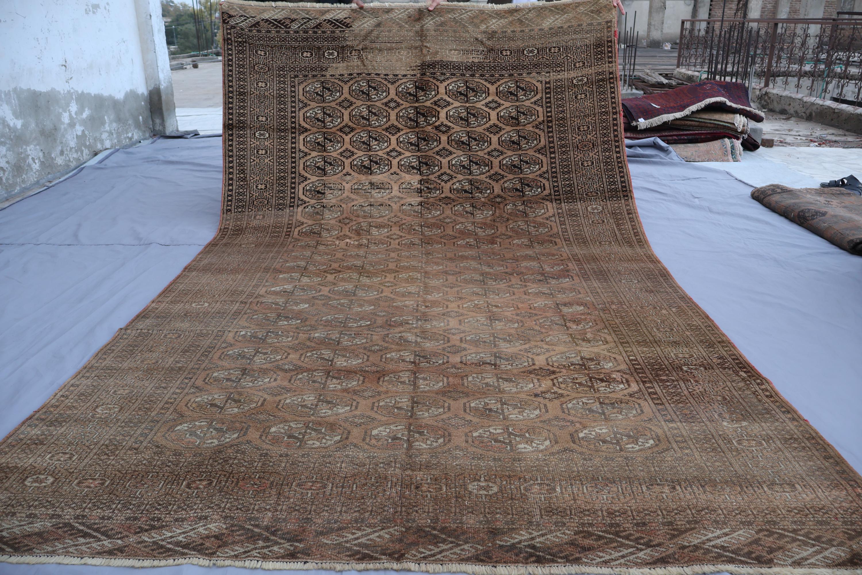 7x12 Rug Vintage Terracotta Rug 7x12 Ft Turkmen Ersari Design Antique Area Rug ...