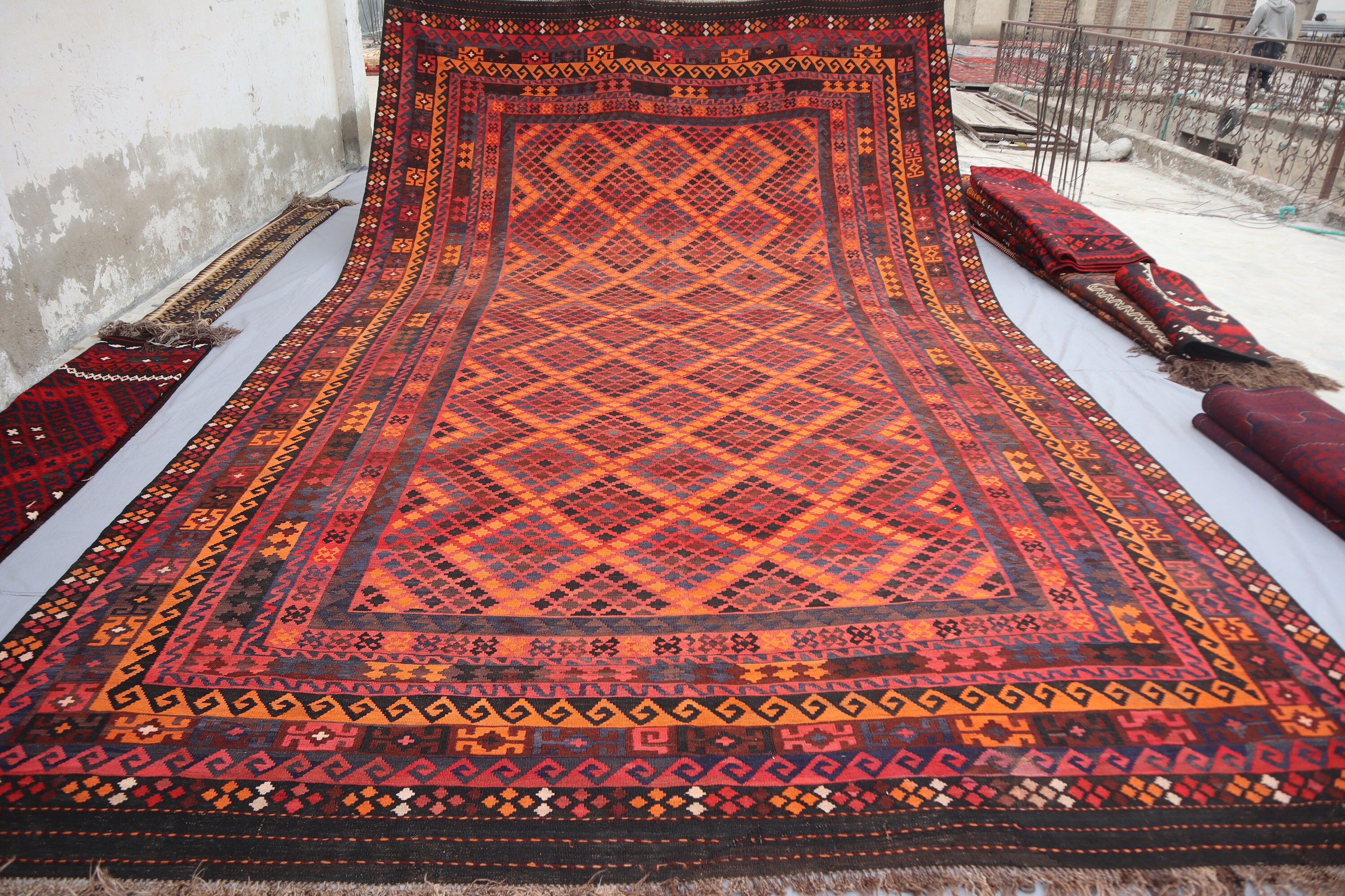 ビンテージラグ　キリム　絨毯　verry good one! ビンテージラグキリム絨毯verry good one!