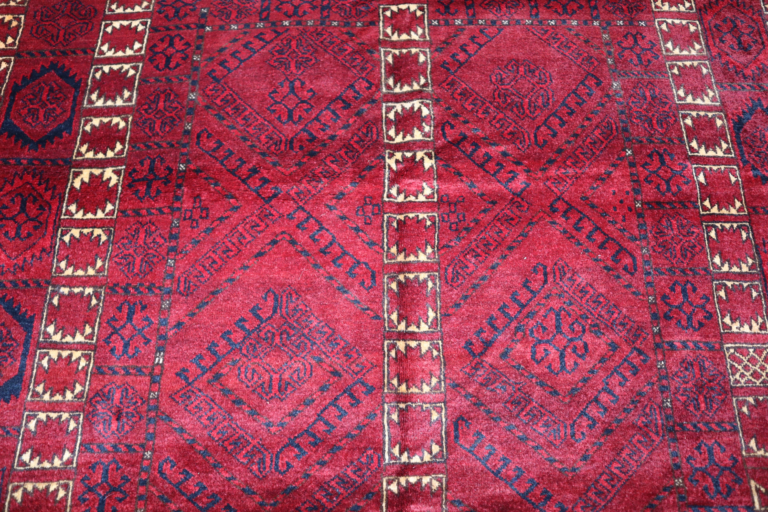 7 x 10 フィート アンティーク 1920 年代 テッケ トライバル ラグ