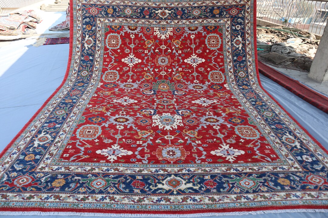 8x10 Red Bidjar Area Rug - Floral Design Boho Afghan Hand Knotted Veg ...