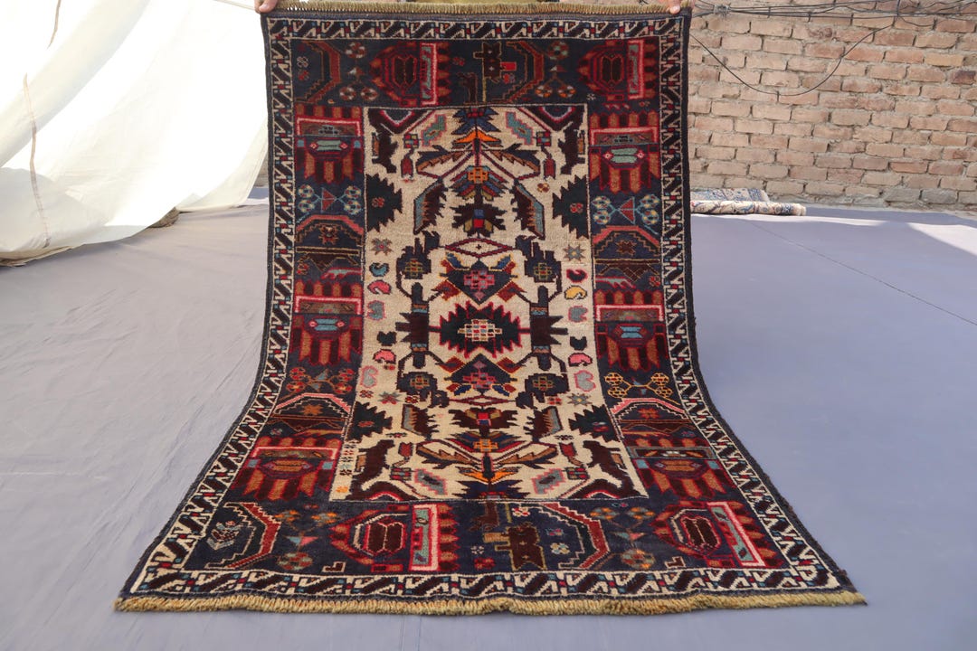 1960s Vintage Rug 2'9x4'4 Ft Small Floral Rug, Handmade Wool Rug ...