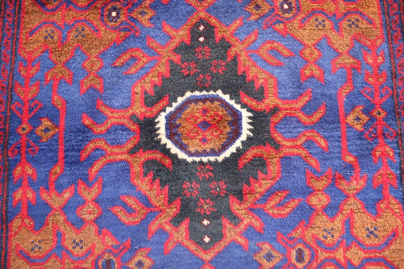 Collectors Piece Antique Rug 4x7 Afghan Hand Knotted Wool Area Rug