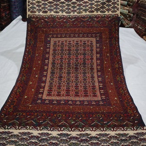3&#39;7x6&#39;2 ft One of a kind Vintage Kilim Rug, Afghan Handmade Kilim Natural veg dyes Wool Area rug, Antique Turkmen Tribal Rug, Bedroom Carpet