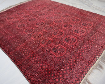 1900年代アンティーク 6'5x9'0インチ トルクメン モウリ ラグ