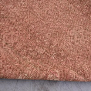 1920s Antique Brown Rug 4x7 ft Afghan Bukhara Rug, Low Pile Handmade Wool Rug, Oriental Faded Rug, Turkmen Tribal Area Rug for Living Room image 13