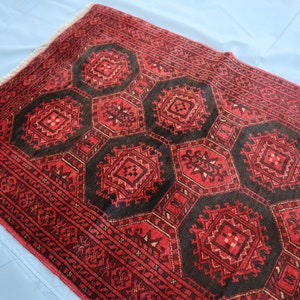 Vintage 9 Ft Runner Rug, Afghan Handmade Wool Rug, Famous Old Turkmen Sarouk Rug, Hallway Runner, Kitchen Runner Antique Oriental Runner Rug