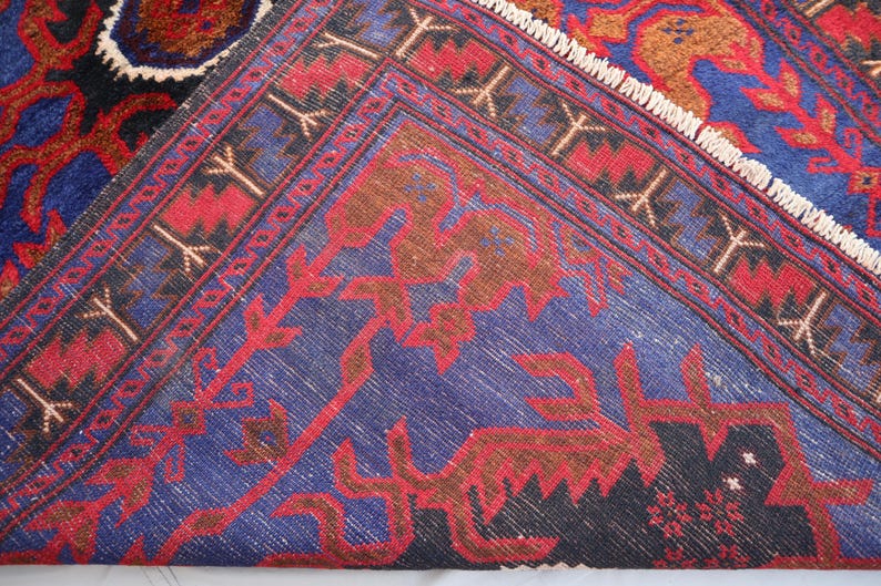 Collectors Piece Antique Rug 4x7 Afghan Hand Knotted Wool Area Rug