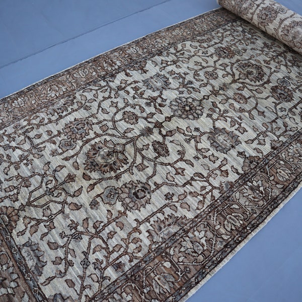 10 ft Runner rug, Afghan fine Quality Hand Knotted Natural Undyed Wool Rug, Oriental Sultani Rug, 3x10 Hallway Runner, 90x300 cm Runner Rug