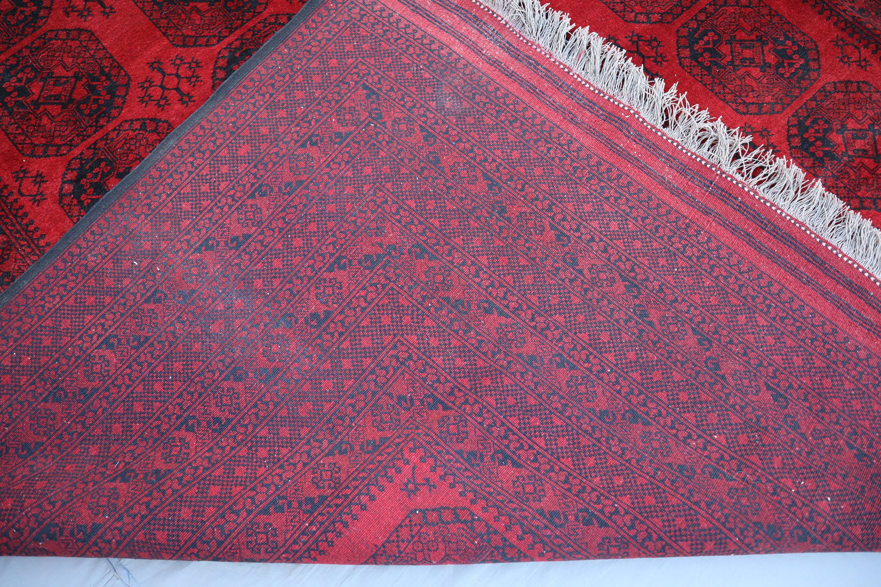 9x12 大型ヴィンテージラグ、アフガニスタン エルサリ ブハラ ラグ