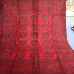 7x9 Vintage Turkmen Tekke Ersari Rug, Afghan Hand Knotted High Pile Soft Wool Rug, Oriental Antique Rug, Rugs For Living Room, Bedroom Rug
