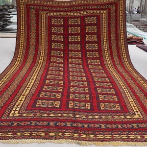 6x10 Large Vintage Rug High Low Pile Afghan Handmade veg dyes Wool Area rug, Oriental Antique Caucasian Carpet, Living Room Rug, Bedroom Rug