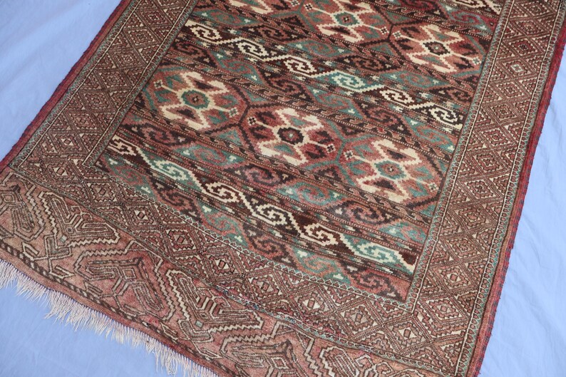Collectors Piece 1950s Antique 4x8 Ft Afghan Rug, Handmade Wool Rug ...