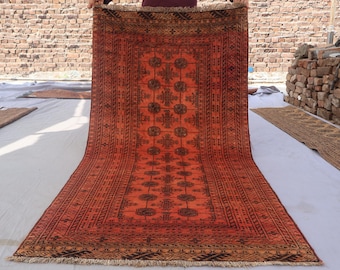 4 x 7 フィートのヴィンテージ バルーチ ラグ、グレー ブラウン ダーク