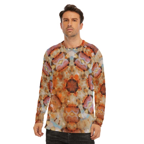 Fiesta Mosaic: All-Over Print Long Sleeve T-Shirt | 190GSM Cotton