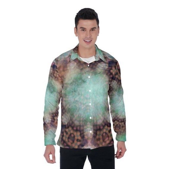 Scottish Star: All-Over Print Men's Long Sleeve Shirt